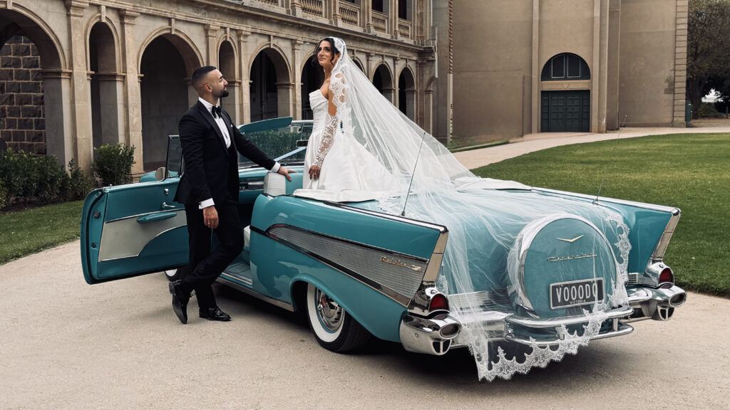 1957 Chev Belair Classic Convertible wedding car