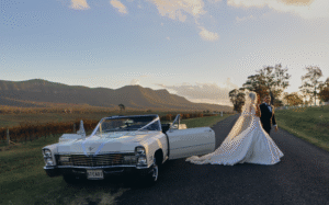1967 Cadillac Convertible wedding car – classic American wedding vehicle