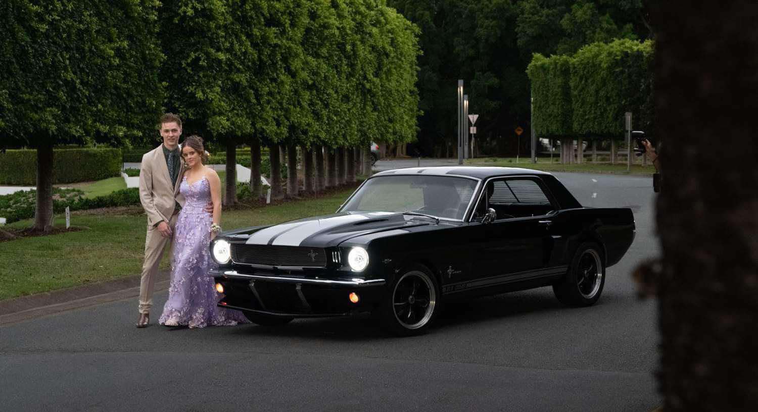 Classic Aussie muscle car hired for a Sydney school formal drop off