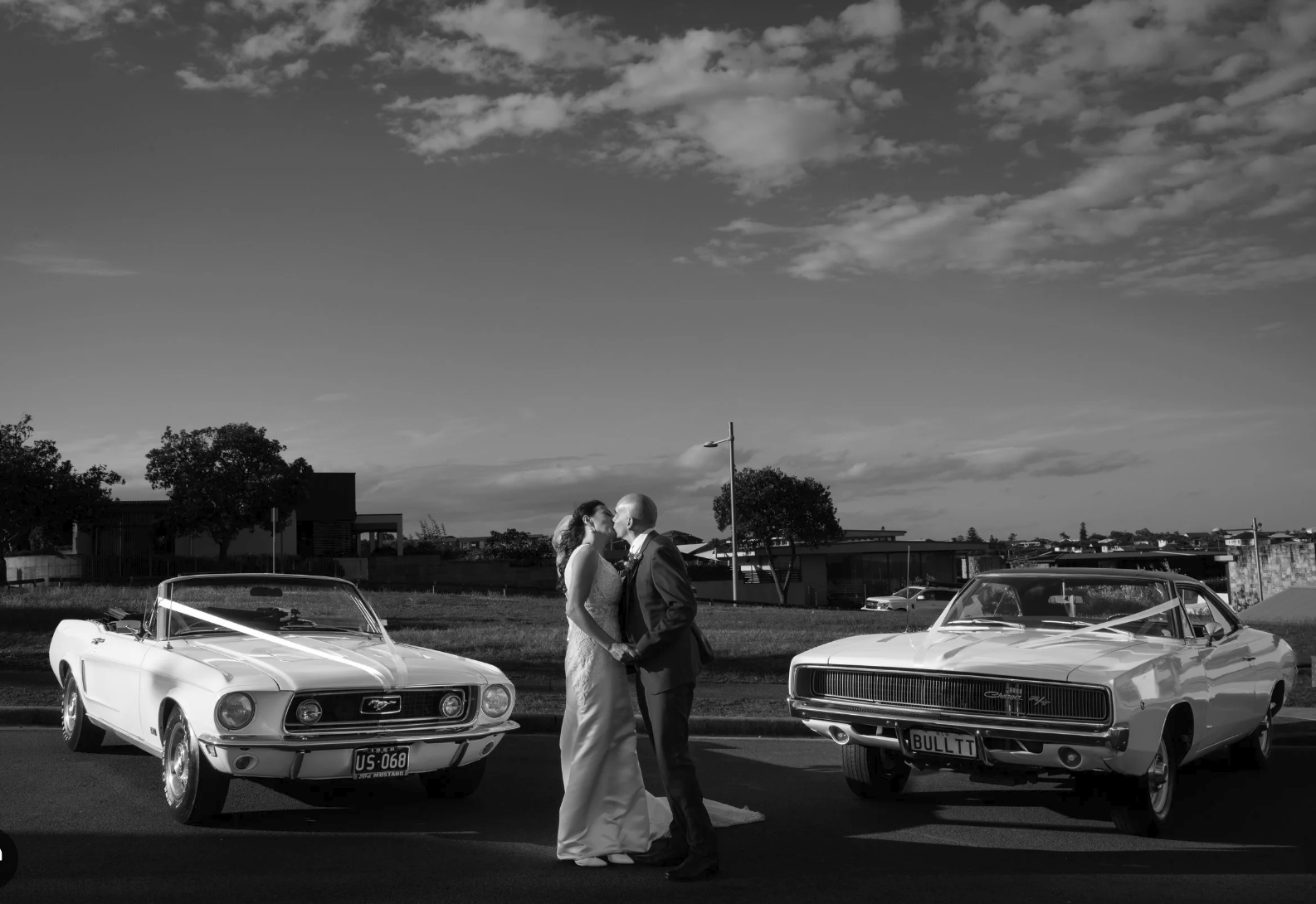 Classic Dodge Charger and Mustang convertible available for wedding car hire Sydney