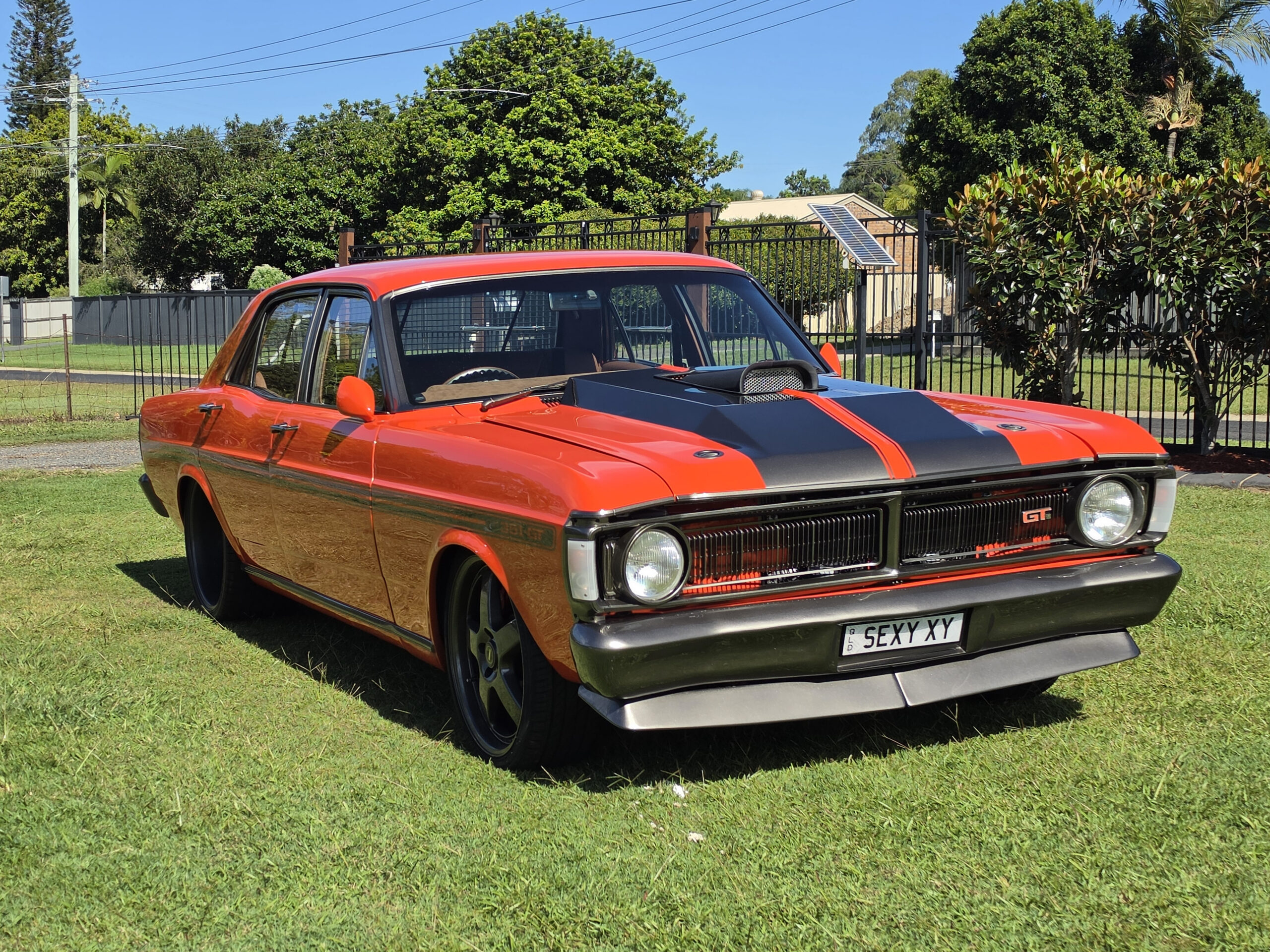1970 Ford XY GT Vanessa school formal car hire Brisbane V8 muscle