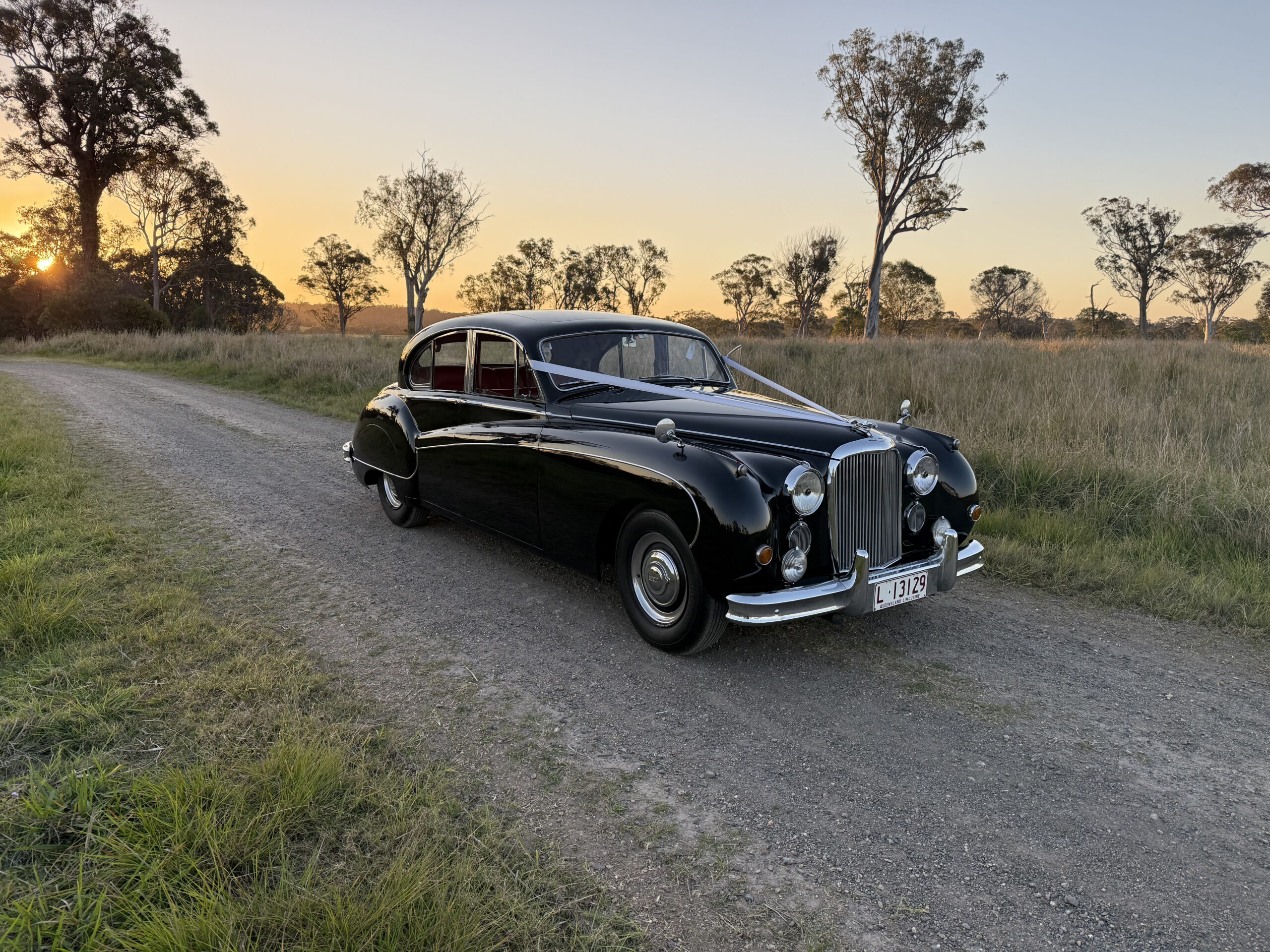 1958 Classic Black Jaguar Mark VIII vintage luxury formal car hire Brisbane
