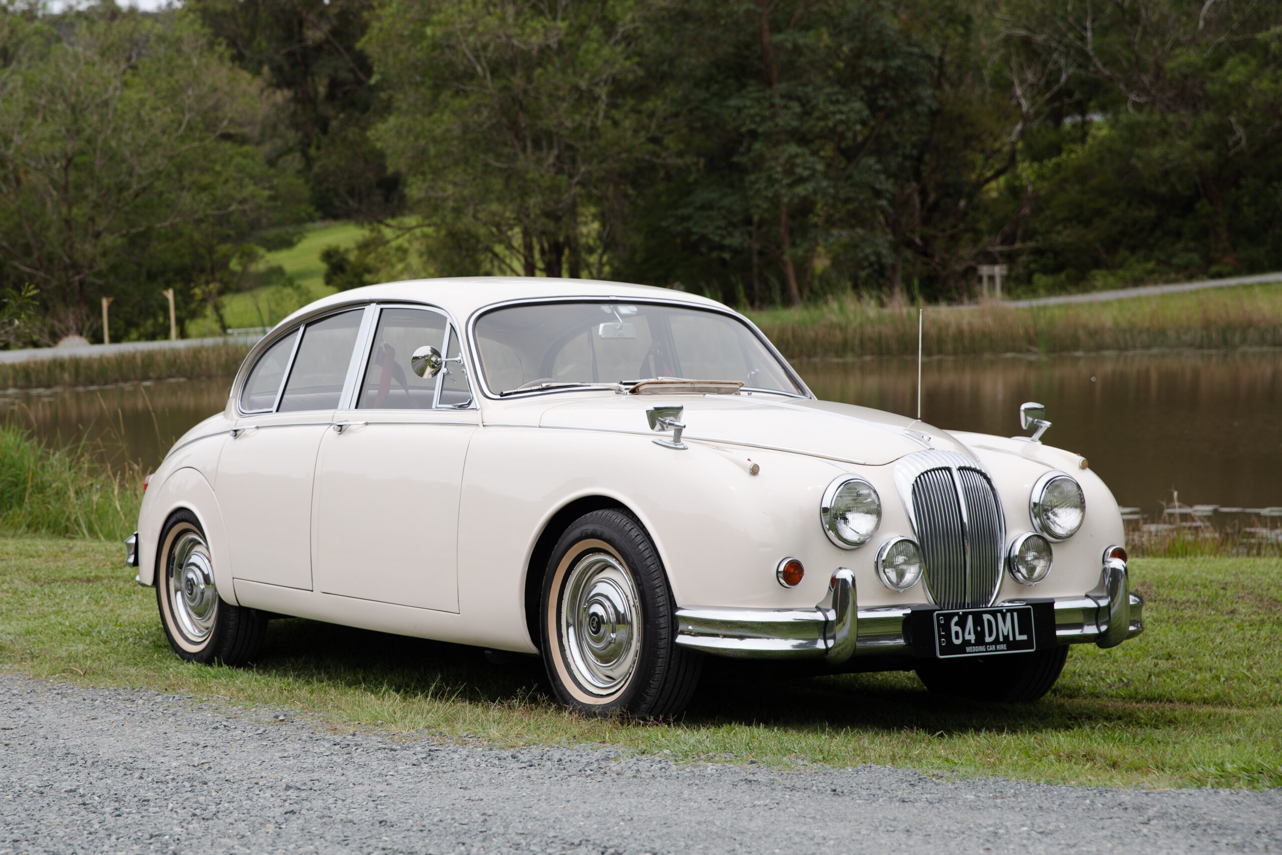 Classic 1964 Daimler 250 Saloon vintage sedan parked for Gold Coast formal car hire